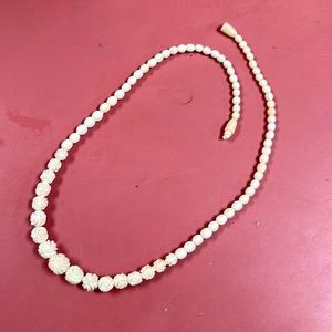 Vintage carved bone? Necklace.